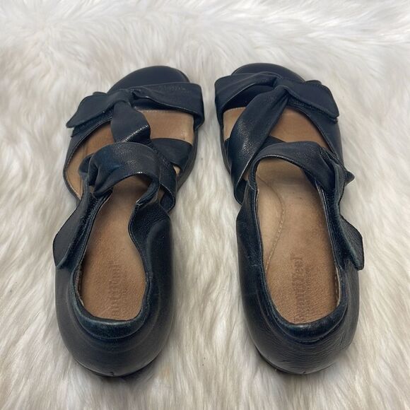 BeautiFeel Black Leather Wrap Strap Open Toe Shoes Sz 40/US 9 - Picture 3 of 7